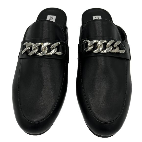 Steve Madden Rally Pointed Mule with Silver Chain in Black Size 9 - Picture 1 of 12